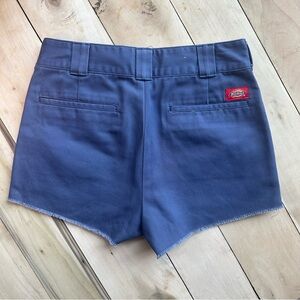 Dickies High Waist Blue Worker Crop Fray Hem Cutoff Shorts  Juniors 5/27